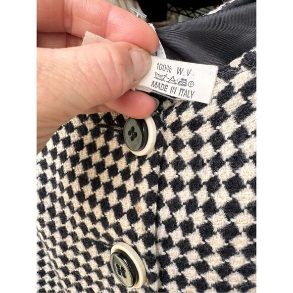 Vintage made in Italy houndstooth wool skirt sz Xl - Picture 4 of 5